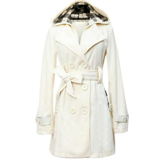Vedolay Women's Winter Warm Coats Warm Plush Button Lapels Jacket Outwear Coat White,2XL