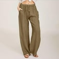 thumbnail image 1 of Vedolay Women's&nbsp;Pants 2023 Ladies Loose Wide Leg Soft Casual Capris Plus Size Loose Fit Pants,Brown L, 1 of 4
