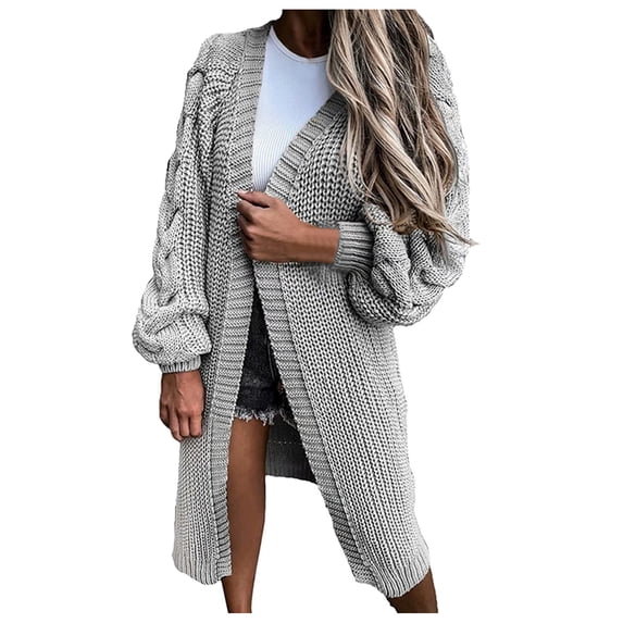 Vedolay Womens 2023 Coat Oversize Casuals Jacket Women Vintage Long Sleeve Basic Coat with Pocket,Gray XL
