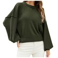 thumbnail image 1 of Vedolay Womens 2023 Sweaters Women's 2023 Fall Casual Long Sleeve V Neck Ribbed Knit Pullover Sweater,A L, 1 of 5