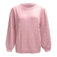 thumbnail image 1 of Vedolay Womens 2023 Sweaters Women's Oversized Deep V Neck Sweaters Long Sleeve Knitted Pullover Sweater,Pink L, 1 of 5