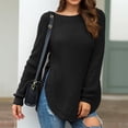 thumbnail image 1 of Vedolay Womens 2023 Sweaters Women's V Neck Long Sleeve Pullover Casual Lapel Collar Knit Sweaters,Black M, 1 of 3