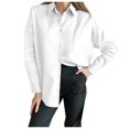 thumbnail image 1 of Vedolay Womens Blouses 2023 Zip Casual Tunic V-Neck Rollable Blouse Tops White,S, 1 of 3