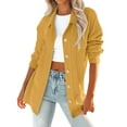 thumbnail image 1 of Vedolay Womens Business Casual Blazer 2023 Blazer Cardigan Suit Female Fall Clothes Yellow,XL, 1 of 5