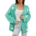 thumbnail image 1 of Vedolay Womens Cardigan Sweaters Basic Crew Neck Long Sleeve Button Down Cardigan Blue,S, 1 of 5