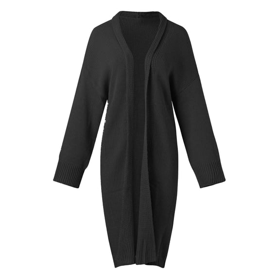 Vedolay Womens Cardigan Sweaters Casual Long Sleeve Open Front Sweater with Pockets Black,One Size