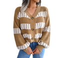 thumbnail image 1 of Vedolay Womens Cardigan Sweaters Fashion Autumn Stand Collar Sweater Casual Jacket Khaki,S, 1 of 5