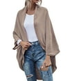 thumbnail image 1 of Vedolay Womens Cardigan Sweaters Solid Color Sweaters Casual Open Front Cardigan Sweater Khaki,M, 1 of 5