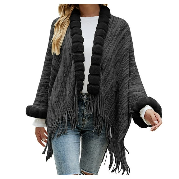 Vedolay Womens Cardigan Sweaters Solid Long Sleeve Open Front Long Cardigan Coat 2023 Black,One Size