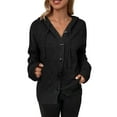 thumbnail image 1 of Vedolay Womens Cardigans Lightweight 2023 Fall Fashion Button Down Cozy Lightweight Knit Cropped Clothes Black,L, 1 of 5