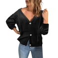 thumbnail image 1 of Vedolay Womens Cardigans Lightweight Button Down Cardigan Open Front Soft Knit Oversized Sweaters Coat Black,XL, 1 of 5