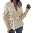 thumbnail image 1 of Vedolay Womens Cardigans Lightweight Knit Button Cardigan Long Sleeve Thick Open Front Sweater White,L, 1 of 5