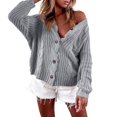 thumbnail image 1 of Vedolay Womens Cardigans Lightweight Long Sleeve Button Down Sweaters Coat Knitwear Gray,XL, 1 of 5