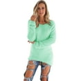 thumbnail image 1 of Vedolay Womens Casual Tops Womens Oversized Deep V Neck Sweaters Long Sleeve Knitted Pullover Sweater,Green S, 1 of 4