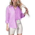 thumbnail image 1 of Vedolay Womens Clothes 2023 3/4 Length Sleeve Womens Tops Cute Shirts Purple,L, 1 of 5