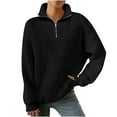 thumbnail image 1 of Vedolay Womens Clothes 2023 Soft Zip Pullover with Pocket with Plus Size Black,2XL, 1 of 5