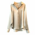 thumbnail image 1 of Vedolay Womens Clothes Fall Button Down Chiffon Blouse Shirt for Women 2023 Khaki,L, 1 of 4