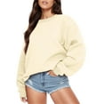 thumbnail image 1 of Vedolay Womens Clothes Half Zip Cropped Pullover Sweatshirts Khaki,S, 1 of 4