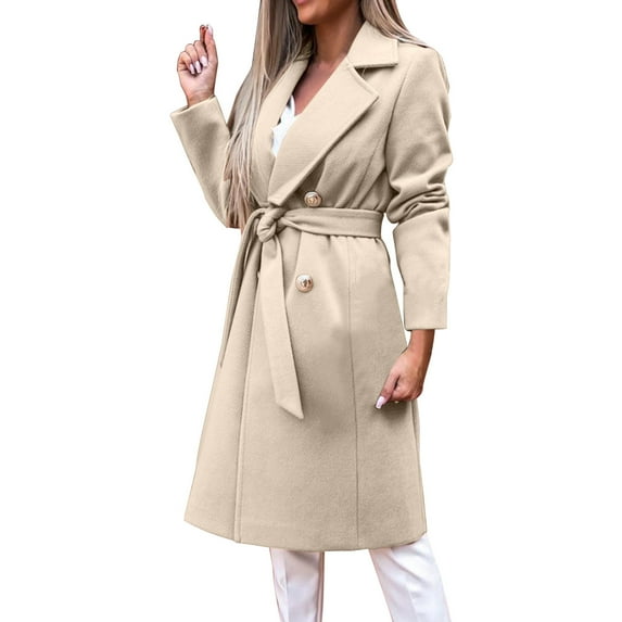Vedolay Womens Coats 2023 Fall Fall Fashion Clothes Classy Open Front Coatigan Khaki,2XL