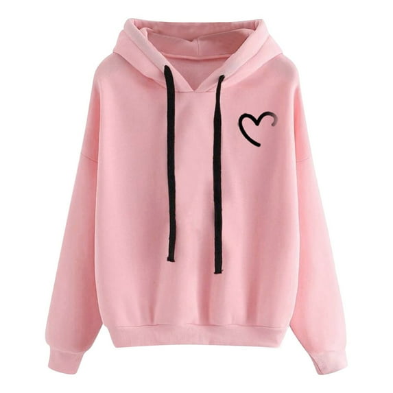 Vedolay Womens Crewneck Sweatshirt Hoodies for Women Oversized Sweatshirts Hoodies Long Sleeve Pullover Fall Clothes with Pocket,Pink XXL