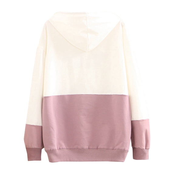 Vedolay Womens Crewneck Sweatshirt Hoodies for Women Oversized Zip Up Hoodies Sweatshirts Fall Casual Drawstring Jackets with Pockets,White L