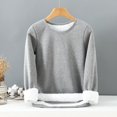 thumbnail image 1 of Vedolay Womens Crewneck Sweatshirt Long Sleeve Shirts for Women Casual V Neck Solid Color Loose Fit Fall Tunic Top,Gray L, 1 of 3