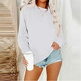 thumbnail image 1 of Vedolay Womens Crewneck Sweatshirt Women's Oversized Hooded Sweatshirts Casual Long Sleeve Pullover Loose Lightweight Fall Clothes,White S, 1 of 4