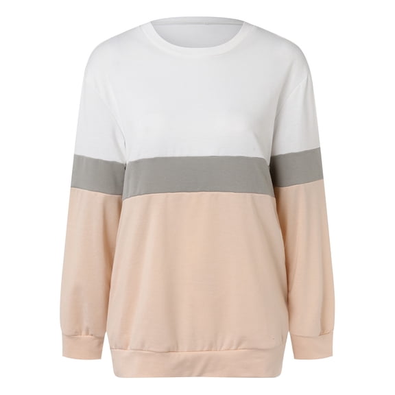 Vedolay Womens Crewneck Sweatshirt Womens Oversized Hooded Sweatshirts Casual Long Sleeve Pullover Loose Lightweight Fall Clothes,Pink L