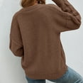 thumbnail image 1 of Vedolay Womens Cute Sweater Women Knitted Sweater Crew Neck Solid Basic Long Sleeve Loose Fit Pullover Top,Brown S, 1 of 5