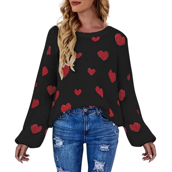 Vedolay Womens Cute Sweater Women's Sweaters 2023 Fall Long Sleeve Crew Neck Striped Oversized Casual Pullover Top,Black XL