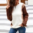 thumbnail image 1 of Vedolay Womens Cute Sweater Womens Fall Striped Oversized 2023 Pullovers Sweaters Casual Knit Tops,White S, 1 of 5