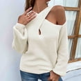 thumbnail image 1 of Vedolay Womens Cute Sweater Womens Long Sleeve Neck Loose Ribbed Knit Pullover Sweater,Beige M, 1 of 5