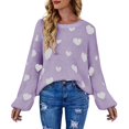 thumbnail image 1 of Vedolay Womens Cute Sweater Womens Neck 2023 Fall Oversized Sweater Casual Ribbed Knit Pullover Top,Purple S, 1 of 5