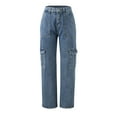 thumbnail image 1 of Vedolay Womens Denim Pants Women's Baggy Jeans High Waisted Straight Leg Streetwear Vintage Pants,Blue M, 1 of 5