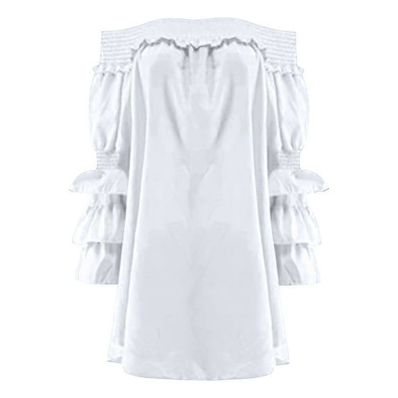 Vedolay Womens Dress Women's Summer Formal T Shirt Dresses Short Sleeve Swing Dress with Pockets,White L