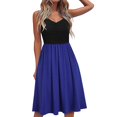 thumbnail image 1 of Vedolay Womens Dress Womens 2023 Summer Cotton Backless Long Dresses,Blue XXL, 1 of 4