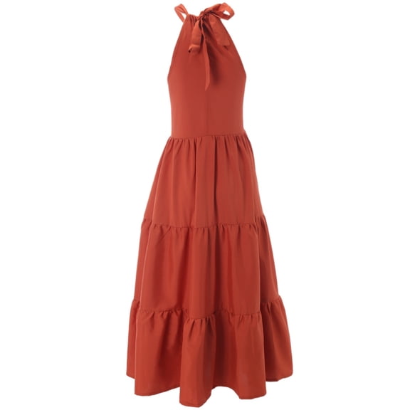 Vedolay Womens Dresses Casual Women's Casual Dresses Short Sleeve V-Neck Dress with Pockets,Red L