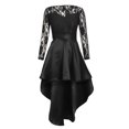 thumbnail image 1 of Vedolay Womens Dresses Casual Women's Short Sleeve Boho Floral Dress A Line Smocked Midi Dress,Black XL, 1 of 4