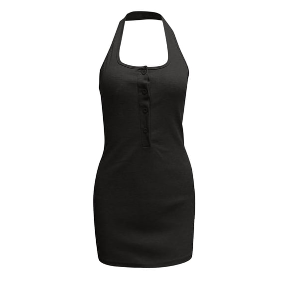 Vedolay Womens Dresses Women's Casual Ruffle Solid Wrap Dress Spaghetti Strap Front Tie Knot Short Dresses,Black XL