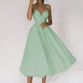 thumbnail image 1 of Vedolay Womens Elegance Audrey Hepburn Style Ruched 3/4 Sleeve Midi A-line Dress,Green S, 1 of 5