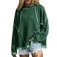 thumbnail image 1 of Vedolay Womens Fall Clothing 2023 Pullover Women Printed Round Neck Long Sleeve Sweatshirt Green,2XL, 1 of 5