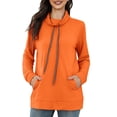 thumbnail image 1 of Vedolay Womens Fall Clothing 2023 V-Neck Pullover Sweaters Sweatshirt Casual Long Sleeve Knit Tops Orange,S, 1 of 5