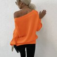 thumbnail image 1 of Vedolay Womens Fall Sweaters Women's Casual Crewneck Lightweight Pullover Loose Fit Sweater,Orange XL, 1 of 4