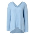 thumbnail image 1 of Vedolay Womens Fall Sweaters Womens Fall Winter Sweater Fashion Crew Neck Long Sleeve Pullover Casual Tops,Blue M, 1 of 5