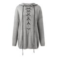 thumbnail image 1 of Vedolay Womens Fall Sweaters Womens Fashion Fall Sweaters Ruffle Neck Knit Pullover Cute Tops,Gray XL, 1 of 3