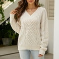 thumbnail image 1 of Vedolay Womens Fall Sweaters Womens Ribbed Knit Long Lantern Sleeves Crewneck Casual Slim Fit Pullover Sweater,White M, 1 of 5