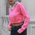 thumbnail image 1 of Vedolay Womens Fall Tops Women's Crew Neck Long Sleeve Pullover Sweater Casual Loose Fall Tops,Pink S, 1 of 3