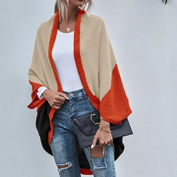 Vedolay Womens Fall Tops Women's Fashion Casual Jackets Long Sleeve Business Suit Jackets with Pockets,Orange L