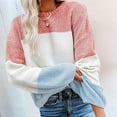 thumbnail image 1 of Vedolay Womens Fall Tops Womens Casual Crew Neck Long Sleeve Pullover Knit Sweaters Jumper Tops,Pink M, 1 of 4