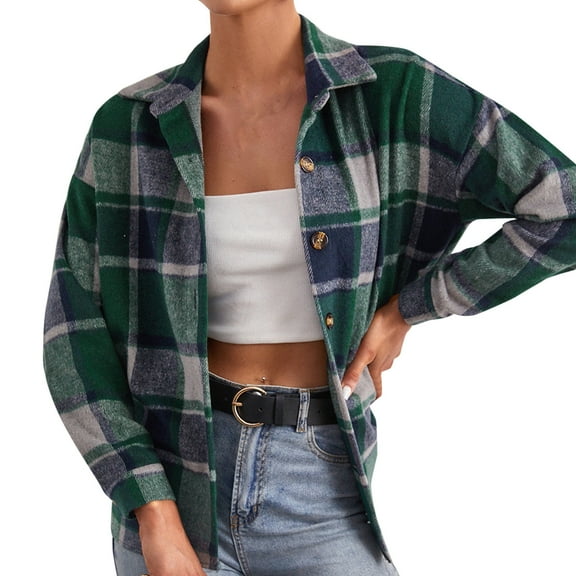 Vedolay Womens Fashion Casual Long Sleeve Open Front Blazer Jacket with Pockets Green,XL